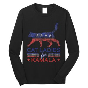 Cat Ladies For Kamala Funny Democrat Cat For Cat Lady Long Sleeve Shirt