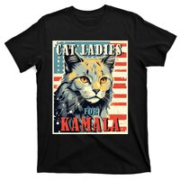 Cat Ladies For Kamala Funny Cat 2024 T-Shirt