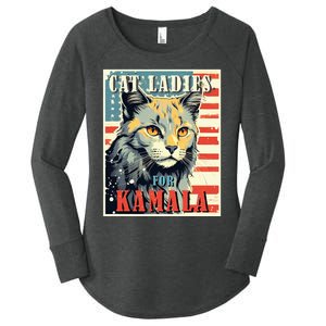 Cat Ladies For Kamala Funny Cat 2024 Women's Perfect Tri Tunic Long Sleeve Shirt