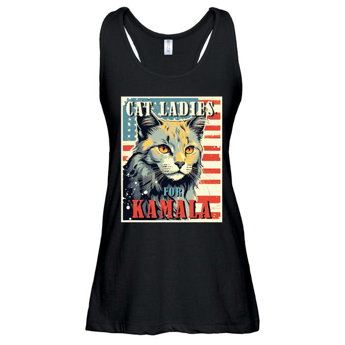 Cat Ladies For Kamala Funny Cat 2024 Ladies Essential Flowy Tank