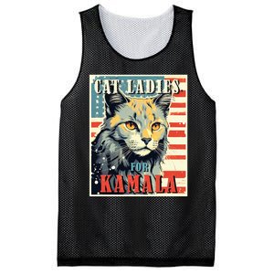 Cat Ladies For Kamala Funny Cat 2024 Mesh Reversible Basketball Jersey Tank