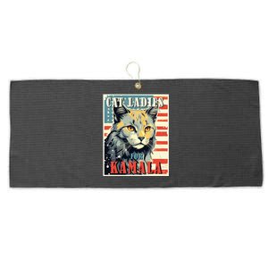 Cat Ladies For Kamala Funny Cat 2024 Large Microfiber Waffle Golf Towel