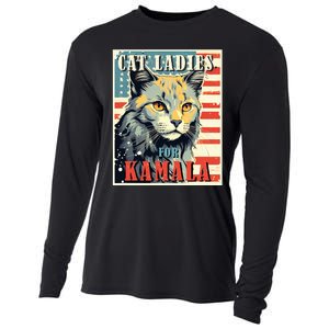 Cat Ladies For Kamala Funny Cat 2024 Cooling Performance Long Sleeve Crew