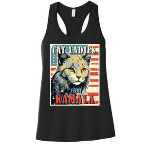 Cat Ladies For Kamala Funny Cat 2024 Women's Racerback Tank