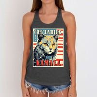 Cat Ladies For Kamala Funny Cat 2024 Women's Knotted Racerback Tank