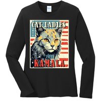 Cat Ladies For Kamala Funny Cat 2024 Ladies Long Sleeve Shirt