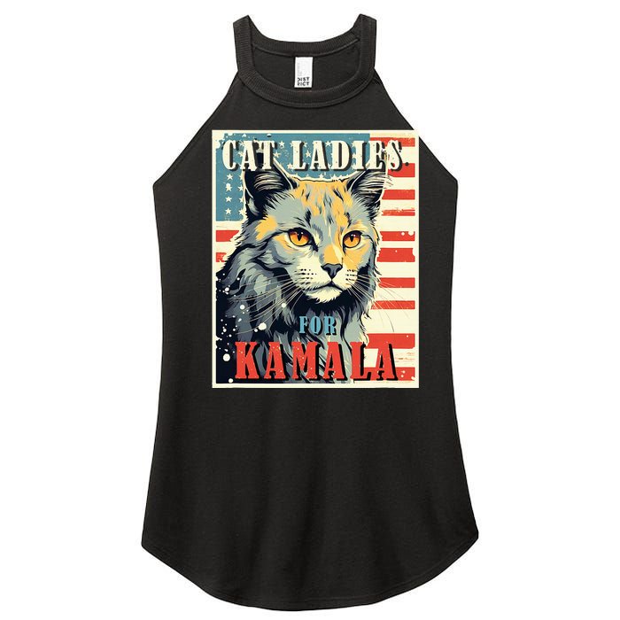 Cat Ladies For Kamala Funny Cat 2024 Women's Perfect Tri Rocker Tank