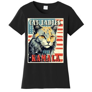 Cat Ladies For Kamala Funny Cat 2024 Women's T-Shirt