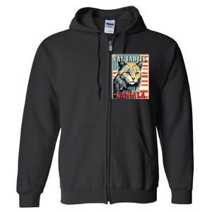 Cat Ladies For Kamala Funny Cat 2024 Full Zip Hoodie