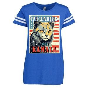 Cat Ladies For Kamala Funny Cat 2024 Enza Ladies Jersey Football T-Shirt