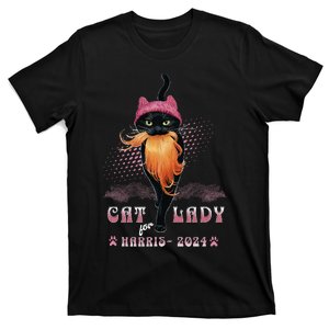 Cat Lady For Harris For President 2024 T-Shirt