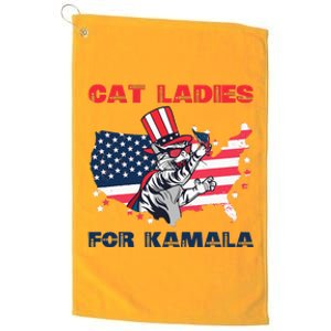 Cat Ladies For Kamala Funny Cat Lady 2024 Platinum Collection Golf Towel