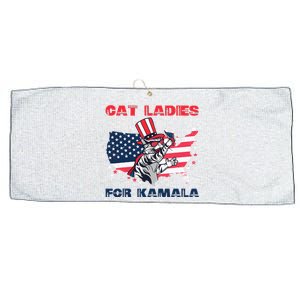 Cat Ladies For Kamala Funny Cat Lady 2024 Large Microfiber Waffle Golf Towel