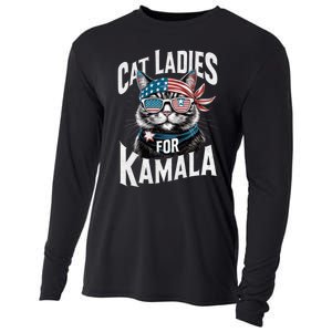 Cat Ladies For Kamala 2024 President Kamala Harris Cooling Performance Long Sleeve Crew