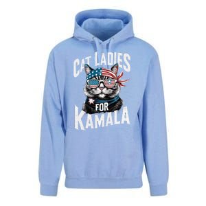 Cat Ladies For Kamala 2024 President Kamala Harris Unisex Surf Hoodie