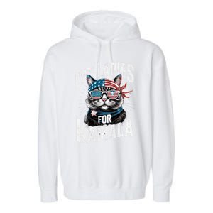 Cat Ladies For Kamala 2024 President Kamala Harris Garment-Dyed Fleece Hoodie