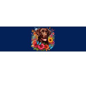 Chocolate Lab Flowers Women Labrador Bumper Sticker