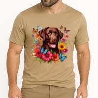 Chocolate Lab Flowers Women Labrador Cooling Performance Crew T-Shirt