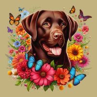 Chocolate Lab Flowers Women Labrador Hoodie