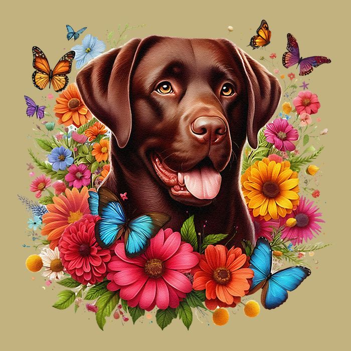 Chocolate Lab Flowers Women Labrador Hoodie
