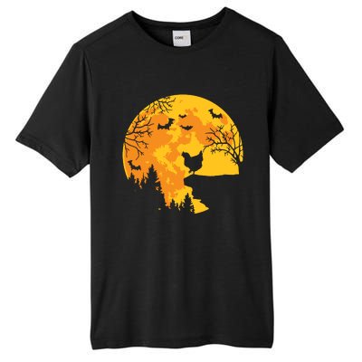 Chicken Lovers Funny Chicken And Moon Halloween Costume Tall Fusion ChromaSoft Performance T-Shirt