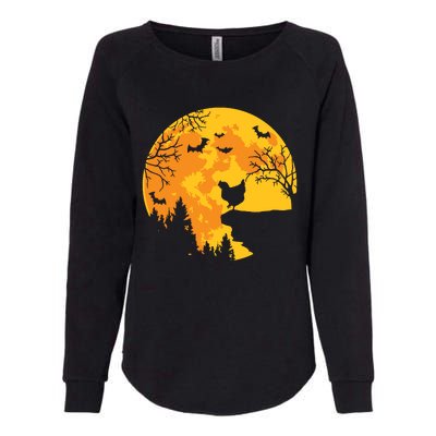 Chicken Lovers Funny Chicken And Moon Halloween Costume Womens California Wash Sweatshirt