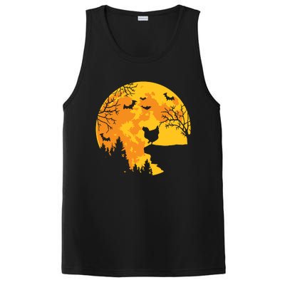 Chicken Lovers Funny Chicken And Moon Halloween Costume PosiCharge Competitor Tank