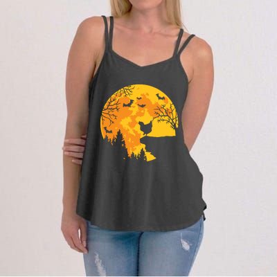 Chicken Lovers Funny Chicken And Moon Halloween Costume Women's Strappy Tank