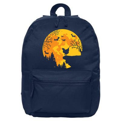 Chicken Lovers Funny Chicken And Moon Halloween Costume 16 in Basic Backpack