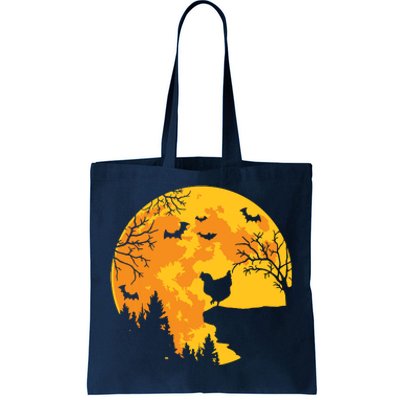 Chicken Lovers Funny Chicken And Moon Halloween Costume Tote Bag