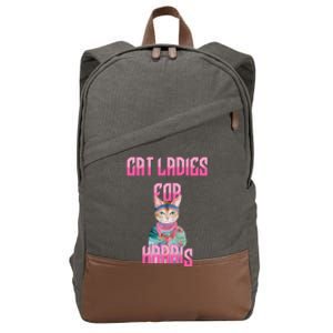 Cat Ladies For Harris Presidential Election Cotton Canvas Backpack