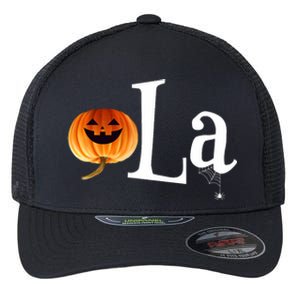 Comma La Funny Kamala Harris Halloween Pumpkin Flexfit Unipanel Trucker Cap