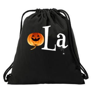 Comma La Funny Kamala Harris Halloween Pumpkin Drawstring Bag