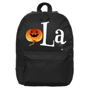 Comma La Funny Kamala Harris Halloween Pumpkin 16 in Basic Backpack