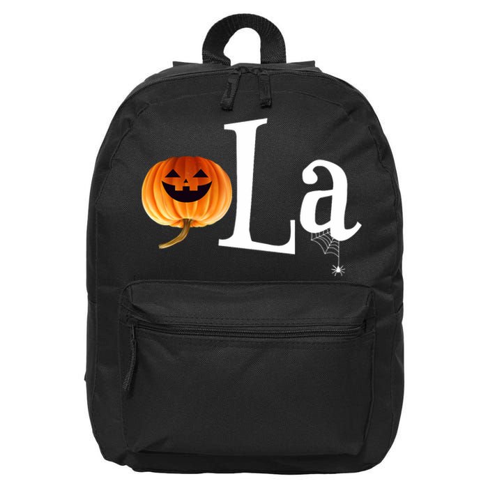 Comma La Funny Kamala Harris Halloween Pumpkin 16 in Basic Backpack