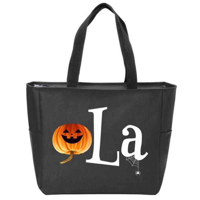 Comma La Funny Kamala Harris Halloween Pumpkin Zip Tote Bag