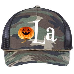 Comma La Funny Kamala Harris Halloween Pumpkin Retro Rope Trucker Hat Cap