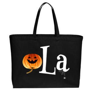 Comma La Funny Kamala Harris Halloween Pumpkin Cotton Canvas Jumbo Tote