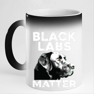 Cool Labrador For Men Women Black Labs Matter Service Animal 11oz Black Color Changing Mug