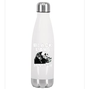 Cool Labrador For Men Women Black Labs Matter Service Animal Stainless Steel Insulated Water Bottle