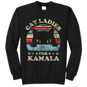 Cat Ladies For Kamala Harris President 2024 Funny Cat Lady Sweatshirt