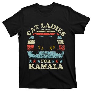 Cat Ladies For Kamala Harris President 2024 Funny Cat Lady T-Shirt