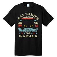 Cat Ladies For Kamala Harris President 2024 Funny Cat Lady Tall T-Shirt