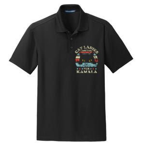 Cat Ladies For Kamala Harris President 2024 Funny Cat Lady Dry Zone Grid Polo