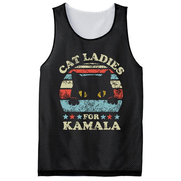 Cat Ladies For Kamala Harris President 2024 Funny Cat Lady Mesh Reversible Basketball Jersey Tank