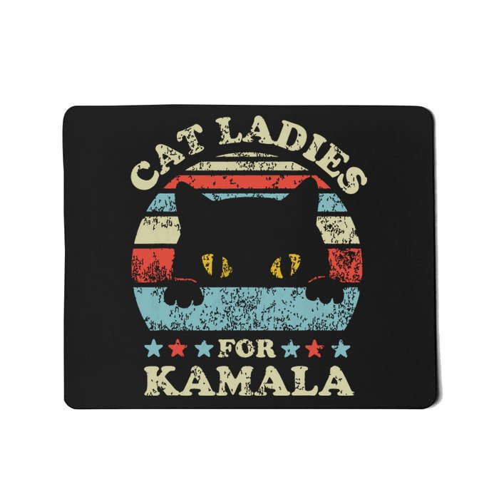 Cat Ladies For Kamala Harris President 2024 Funny Cat Lady Mousepad