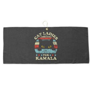 Cat Ladies For Kamala Harris President 2024 Funny Cat Lady Large Microfiber Waffle Golf Towel