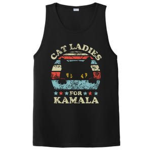 Cat Ladies For Kamala Harris President 2024 Funny Cat Lady PosiCharge Competitor Tank