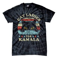 Cat Ladies For Kamala Harris President 2024 Funny Cat Lady Tie-Dye T-Shirt