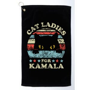 Cat Ladies For Kamala Harris President 2024 Funny Cat Lady Platinum Collection Golf Towel